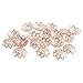 PandaHall Elite Jewelry Making Metal Brass Multi-Petal Hollowed Bead Caps Flower Cup Shape Beads 12x3mm Rose Gold 20 Pcs a Bag