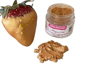 Edible Glint Dust Mayan Gold, Edible Luster Dust, 4 gram jar, Food Grade, MADE IN USA