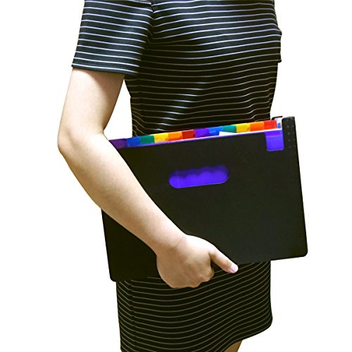24 Pockets Expanding File Folder Letter Size with Colored Tab and 120 Sticky Note for Business, Office, Study