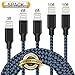 Nutmix iPhone Cable 5Pack 3FT 6FT 6FT 10FT 10FT Nylon Braided Certified Lightning to USB iPhone Charger for iPhone X/8/8 Plus/7/7 Plus/6/6 Plus/6S/6S Plus,iPad,iPod Nano 7 - Black Blue