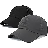 LITSSIN Quick Dry Fit Hats Athletic Baseball Cap Workout Hats for Running Hiking Golf Fishing |UPF 50+ Waterproof