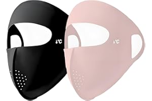 KUKASEN UPF 50+ Full Face Mask UV Protection Full Face Sun Shield, Breathable Cooling Ice Silk Summer Face Mask for Women