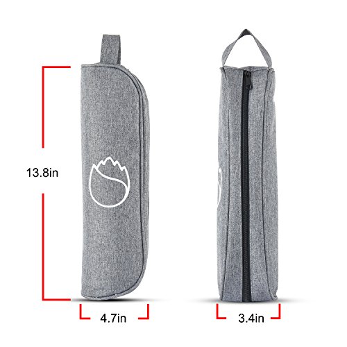 Freshore Insulated Single Wine Tote Bag Carriers For Cooler Restaurant As Christmas Gift - Firmly Store Corkscrew (Classical Gray)