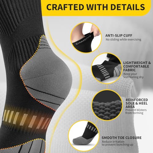 CAMBIVO Compression Socks Women Men 2 Pairs, Compression Socks 20-30 mmHg, Compression Stockings Varicose Veins, Compression Socks for Sport, Running, Airplane, Travel, Cycling, Hiking, Nurse