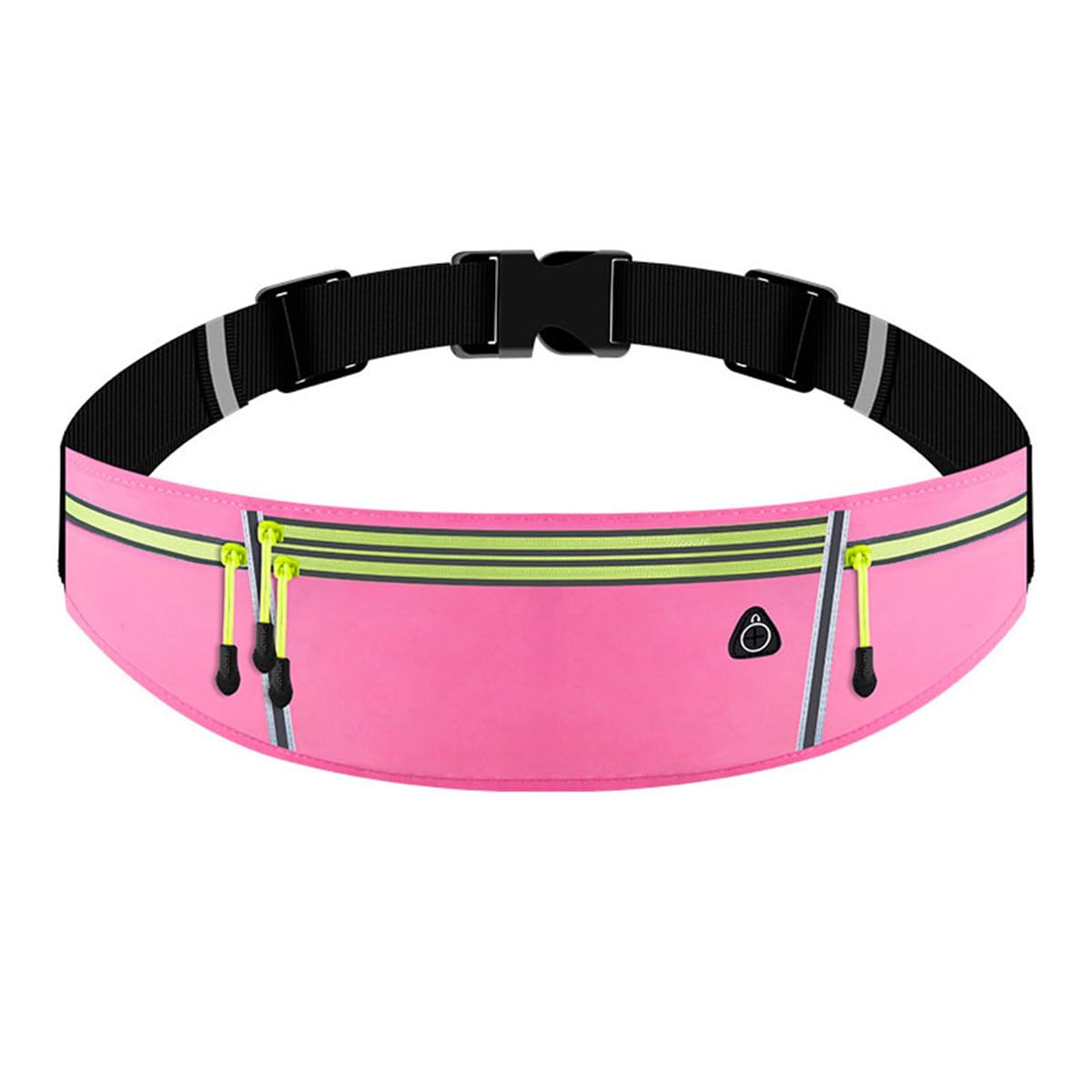 Zerci Running Belt with Reflective Waterproof Adjustable Elastic Strap, Sweatproof waistpacks with Large Capacity for Running Hiking Cycling (Pink)