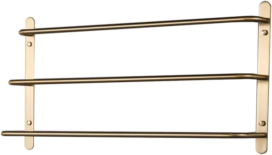 LightInTheBox Brushed Gold 17.7 inch Long Three Towel Rack Towel Bar Bathroom Hardware Accessories Set, Rustproof SUS304 Stainless Steel