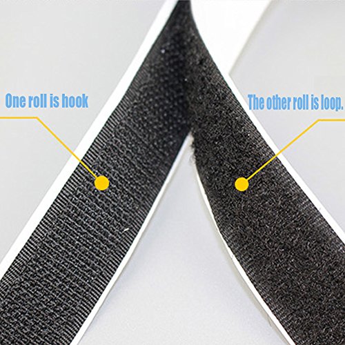 82 FT Hook and Loop Tape - 1 Inch Self Adhesive Sticky Back Hook and Loop Tape Roll Black Fastening Tape Self Back Adhesive Nylon Fabric Tape Hook and Loop Strips Set