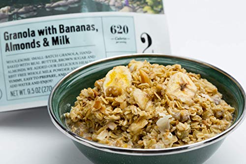 Granola with Bananas, Almonds & Milk, 16 Grams of Protein, Vegetarian, 9.5 oz/pouch, 2 Servings Pouches, 6 Count