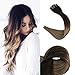 Full Shine 18 Inch 10 Pcs 100 Gram Full Set Clip in Hair Extensions Ombre Balayage Human Hair Clip in Human Hair Extensions Color 2 Fading to 6 and 18 Ash Blonde Hair Extensions Human Hair Clip Ins