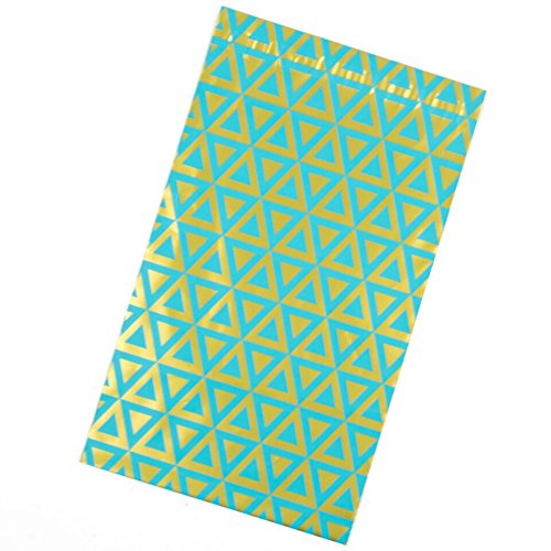Poly Mailers DELUXE Gold and Aqua Triangles - Choose 6x9, 10x13 or 14.5x19 Sizes - Unpadded Shipping Envelopes (6 x 9)