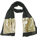 Beautiful Black Sequin Scarf - Summer and Winter Scarves for Women and Girls