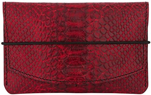 Leather Passport Holder – Multiple Passport Travel Organizer - Wallet Cover Case (organizer, red snake)
