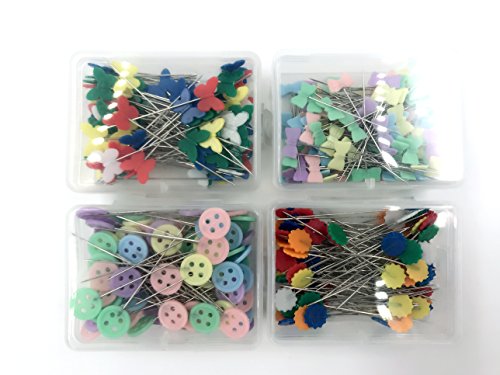 400 Pack Multicolor Flat Flower Head Pins Boxed (400 Pack)