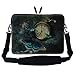 Meffort Inc 15 15.6 inch Neoprene Laptop Sleeve Bag Carrying Case with Hidden Handle and Adjustable Shoulder Strap - Clock Butterfly