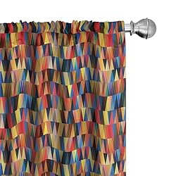 Lunarable Abstract Triangle Window Curtains, Funky