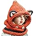 Jhua Baby Kids Warm Winter Hat Crochet Knitted Caps Hood Scarves Skull Fox Ear/Bear Ear Beanies (Orange)