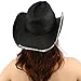 Ladies Bling Studs Tiara Crown Straw Structured Western Cowboy Hat 56cm SM Black