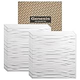 GENESIS - Drifts White 2x2 Ceiling Tiles 3 mm Thick (Carton of 12) â€“ These 2â€™x2â€™ Drop Ceiling Tiles are Water Proof and Wonâ€™t Break - Fast and Easy Installation (2â€™ x 2â€™ Tile)