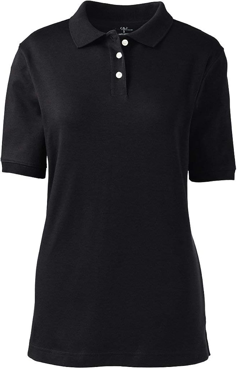 Lands' End School Uniform Women's Short Sleeve Interlock Polo Shirt at Amazon Womenâs Clothing store