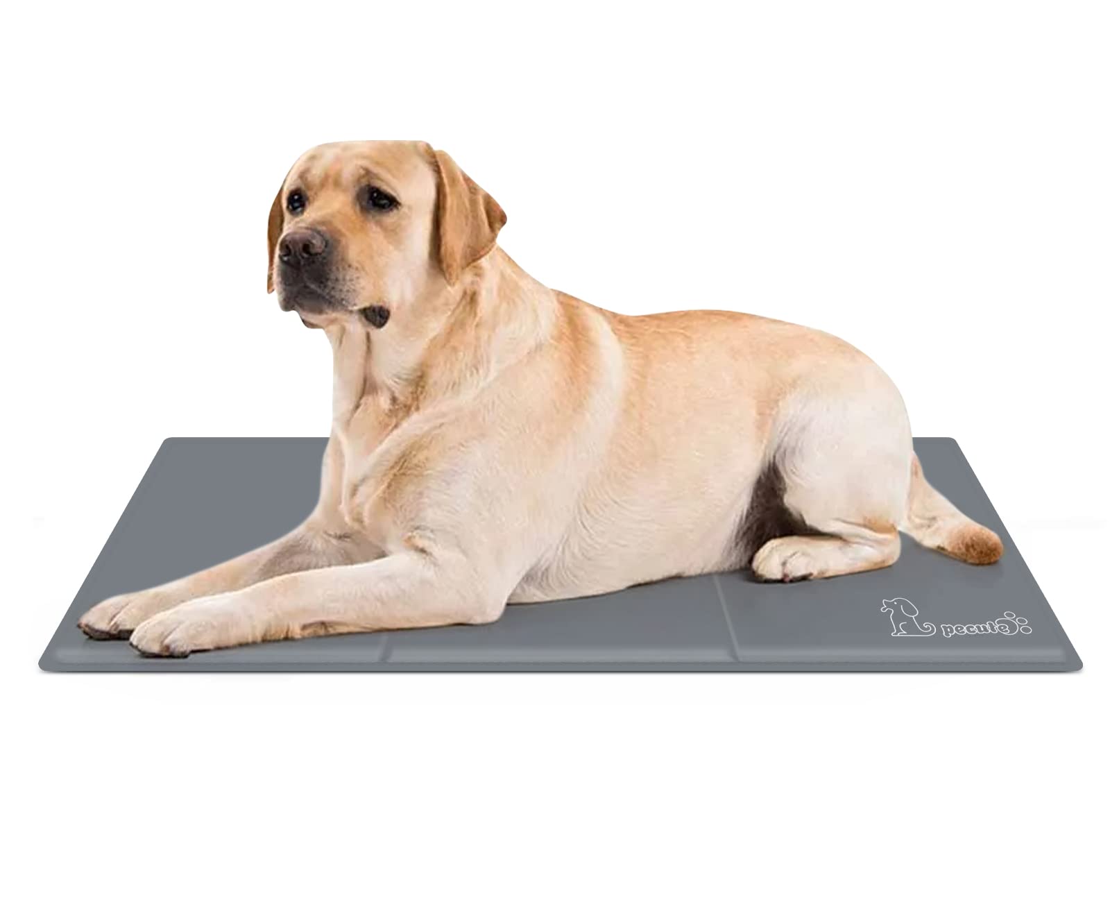 pecute Dog Cooling Mat Large 90x50cm, Durable Pet Cool Mat Non-Toxic Gel Self Cooling Pad, Great for Dogs Cats in Hot Summer(Grey)