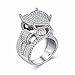 Uloveido Women's Platinum Plated Love Heart CZ Cluster Statement Big Architecture RingY426