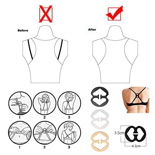 Muhuyi 18Pcs Bra Straps Set, Bra Extenders, Clear Bra Straps, Bra Strap Holders with Bra Strap Clips