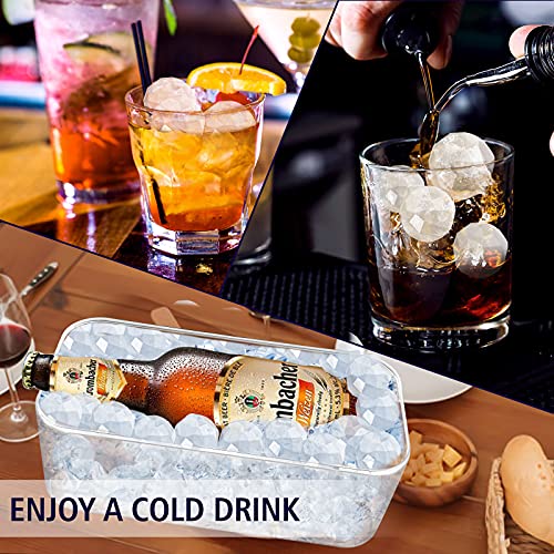 Eiswürfelform Kugel Eiswürfelbehälter mit Deckel und Schaufel BPA frei, 2 Packung Eiswürfel form 30 Diamant Eisball Eiskugelform aus PP für Wasser, Whisky, Trinken, Spülmaschinenfest, Ice Cube Tray