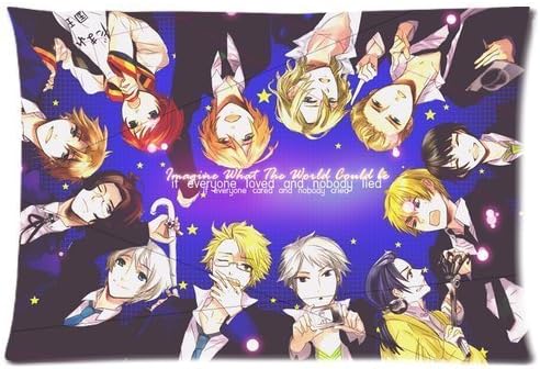 Japan Anime Cartoon Axis powers Hetalia Boys Custom Queen Size Bed Pillowcase DIY Pillowslips Roomy in Size 20 * 30 Inch
