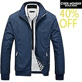 Mysuntown Men's Winter Coat Softshell Zip Front Iconic Racer Jacket Coat