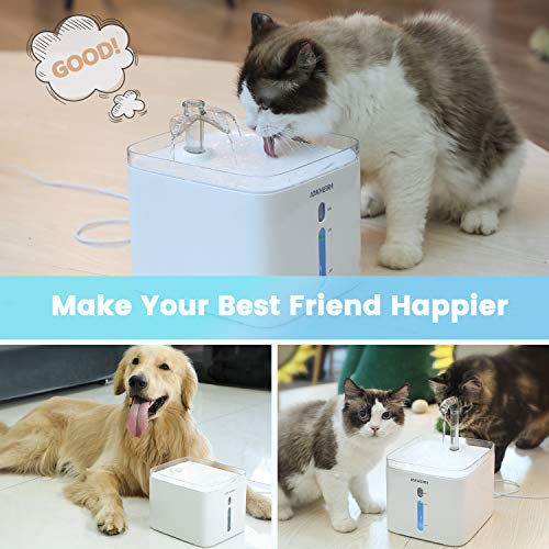 IOKHEIRA Cat Water Fountain,Updated 84oz/3L Automatic UltraQuiet Pet