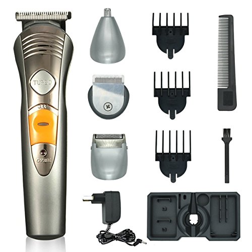 Mens Shaver,T-Antrix 7 in 1 Professional Grooming Kit, Beard Trimmer,Electric Razor, Noes and Ear Hair Trimmer, Hair Clippers for Men with 3 Guide Combs [Rechargeable] [Waterproof] (7 in 1)