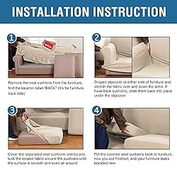 H.VERSAILTEX 4 Piece Stretch Couch Covers for 3
