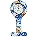 Women's Nurses Watch 10Pcs Pin-on Brooch Infection Control Hygienic Unisex Nurses Lapel Watch Silicone Designs