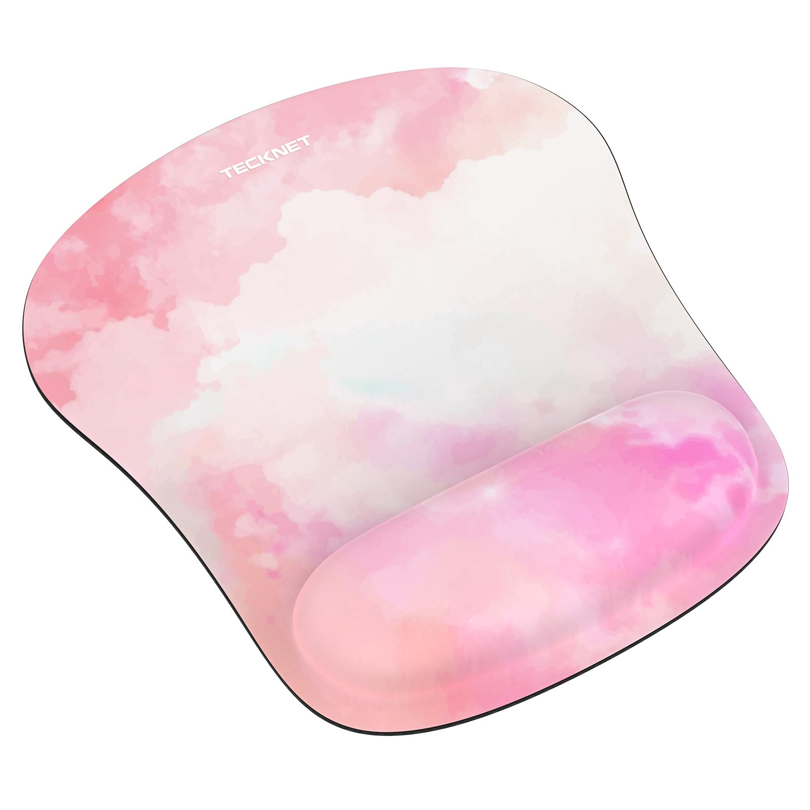 Photo 1 of TECKNET Mouse Pad with Wrist Support, Ergonomic Gaming Mouse Pad Pain Relief, Portable Comfortable Mousepad for Computer, Laptop, Office, Home Non-Slip Base, Waterproof Surface - Pink White