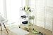 HollyHOME Premium 3-Tier Mesh Rolling Cart with Extra 5 Hooks, Easy Storage and Move Steel Utility Serving Rack in Bathroom Kitchen or Office, White