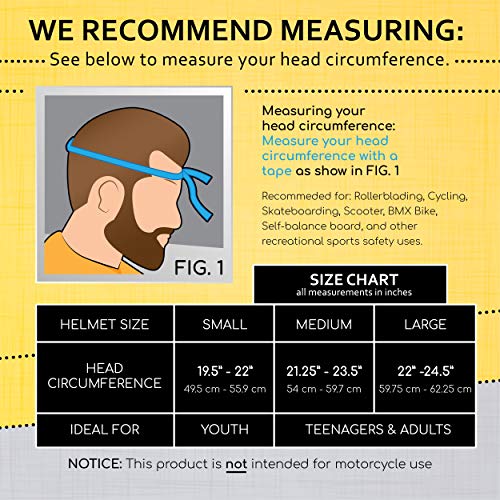 image for Yellow Jacket Certified Skateboard Helmet - CPSC ASTM Certified Impact