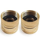 Twinkle Star 2 Pack 3/4" Brass Garden Hose Connector with Dual Swivel for Male Hose to Male Hose, Double Female