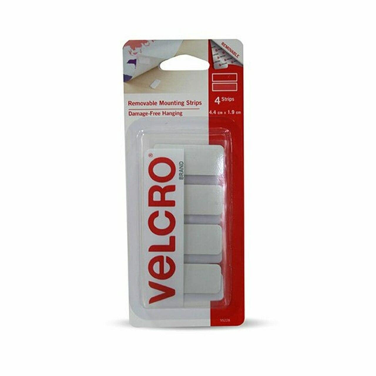 VELCRO Brand - Removable Mounting Strips - 4 ct, 3 1/2 in x 3/4 in (95189)