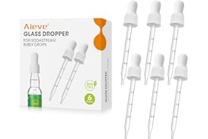 Aieve 6 Pack Glass Dropper Pipettes Compatible with SodaStream Bubly Drops Flavors