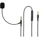 RUKUHOT Boom Mic Cable for Gaming Headsets,Microphone Audio Cable Mute Volume Control for PlayStation PS4 or Xbox One Control