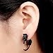 MANDI HOME Jewelry Punk Unique Fashion Womens Cute Lovely Leopard Cat Piercing Earring Danglers Ear Studs (Black Leopard)