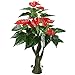 GTidea 3.3 Feet Artificial Tree Anthurium Flowers Decorative Silk Plants Home Office Arrangements Indoor Outdoor Greenery Decor