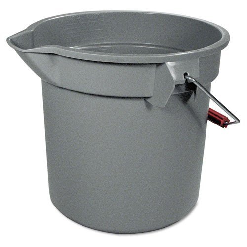 Rubbermaid Commercial 14-Quart BRUTE Round Utility Pail, Plastic, 12dia x 11 1/4h, Gray - one pail.