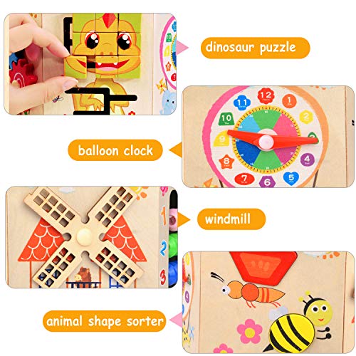 image for Amagoing Activity Cube, 11 in 1 Baby Educational Toys Wooden Activity 
