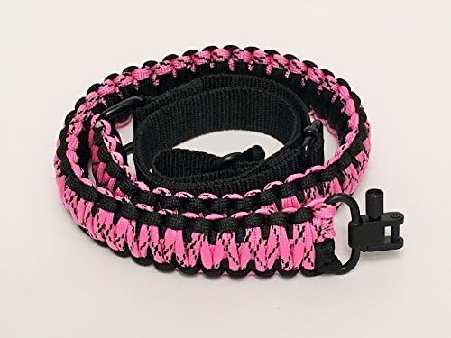 Ten Point Gear Gun Sling Paracord 550 Adjustable w/Swivels (Multiple Color Options) (Pink &amp; Black Camo)