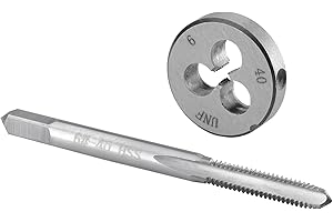 Burkit No 6-40 UNF Tap and Die Set, 6 x 40 UNF Machine Thread Tap and Round Die Right Hand