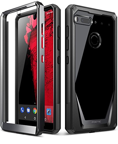 Essential Phone PH-1 Case, Poetic Guardian [Revised Version] [Scratch Resistant] [360 Degree Protection] Full-Body Rugged Clear Bumper Case with Built-in-Screen Protector for Essential PH-1 Black