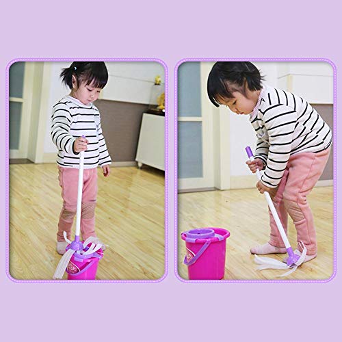 Kids Mop Set Toys,Children Cleaning Tools Set Pretend Play Set 8PCS Housekeeping Broom, Mop,Organizing Stand - Thumbnail 4