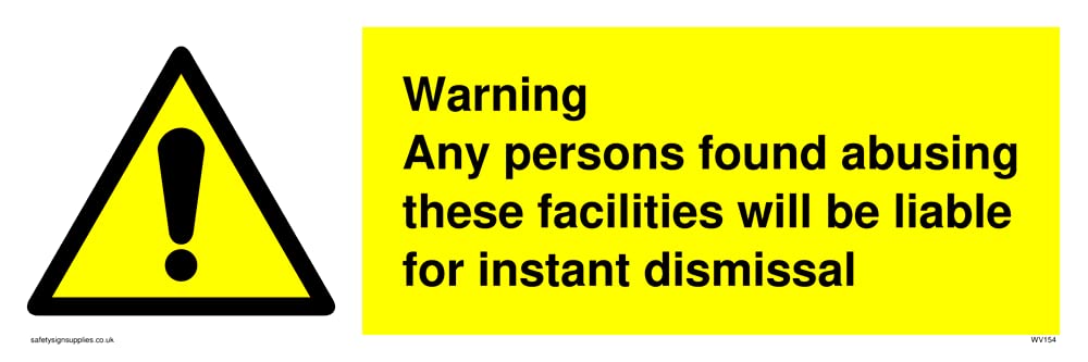 Pack of five - Persons Abusing Facilities Sign - 300x100mm - L31