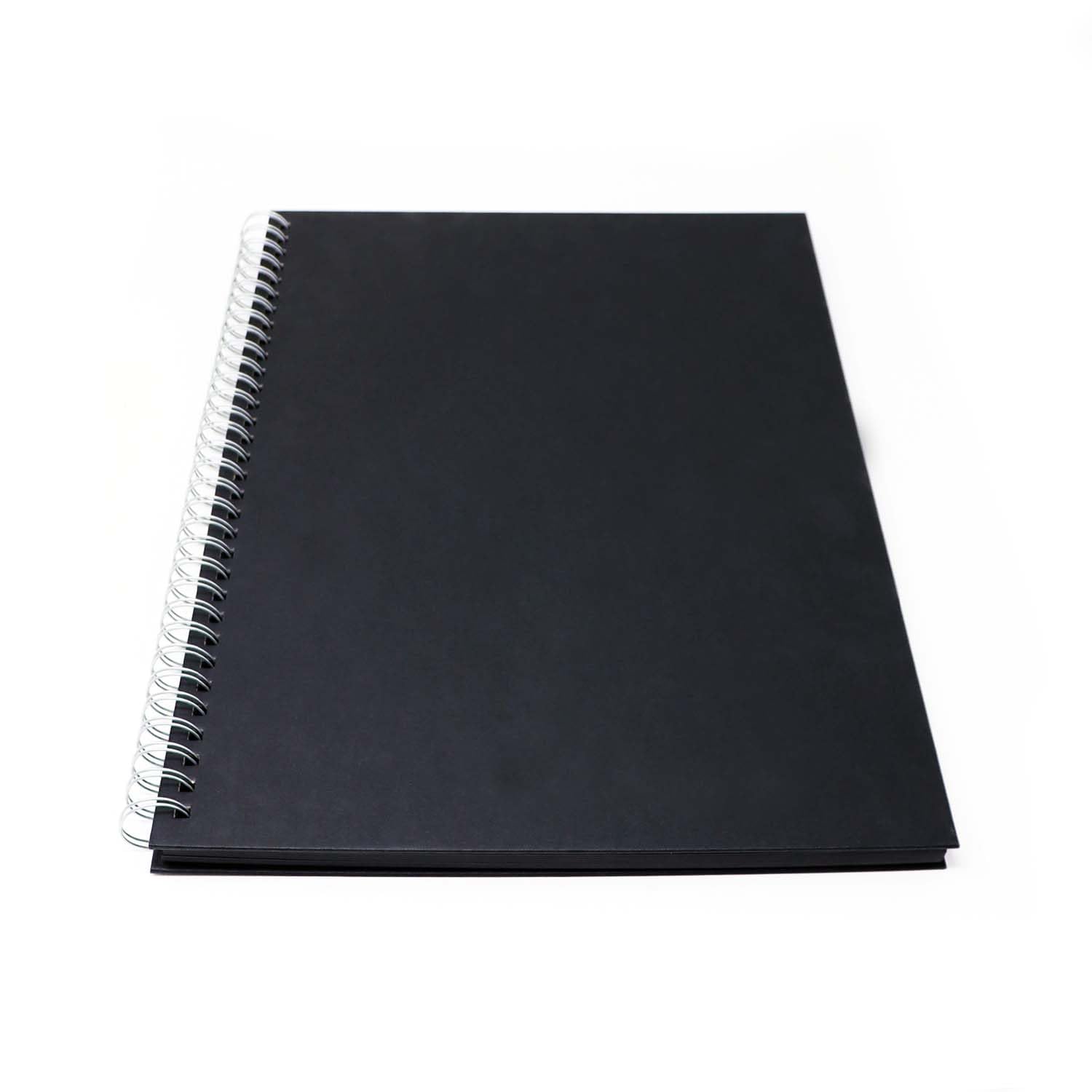 Artway Studio - Spiral Bound A3 Black Card Sketchbook - Portrait - 60 Sides/30 Pages of Recycled 270gsm Black Card - Hardback